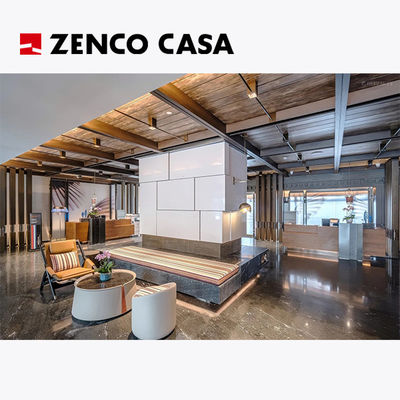 คุณภาพ  Hotel Lobby Furniture Set Includes Lounge Chairs  Stools  Coffee Table  Sofa Cushions โรงงาน