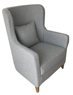 ISO9001 Light Luxury Furniture Custom Made เก้าอี้นวมหุ้มเบาะสีเทามีสไตล์