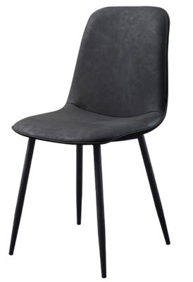 ODM Metal Fadeless เก้าอี้ห้องอาหารหนังสีดำสำหรับร้านอาหาร