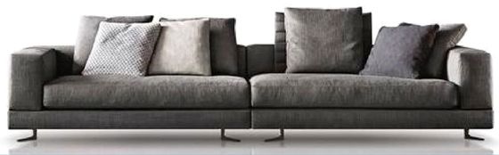 Long Grey Sectional Sofa เฟอร์นิเจอร์ล็อบบี้โรงแรม ความทนทานและอายุการใช้งานที่ยาวนาน