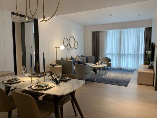 ASCOTT ชุดเฟอร์นิเจอร์ไม้ Solid ชุดห้องนั่งเล่นสำหรับอพาร์ทเมนท์ ODM
