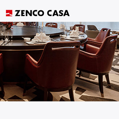เฟอร์นิเจอร์โรงแรมหรูหราเบา ร้านอาหารรวมโต๊ะอาหารไฟฟ้า และเก้าอี้อาหารหนัง
