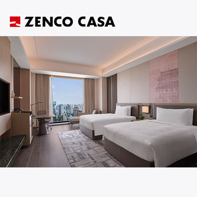 โรงแรม สไตล์โมเดิร์น เฟอร์นิเจอร์ห้องนอน พร้อมเตียงสองขนาด 1500 * 2000 มม